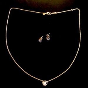 Pandora Heart Sterling Silver Necklace and Earrings